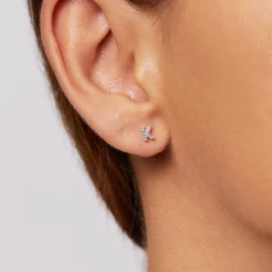 New Diamond Letter K Single Stud Earring in Silver Letter Jewellery | Natural Diamonds