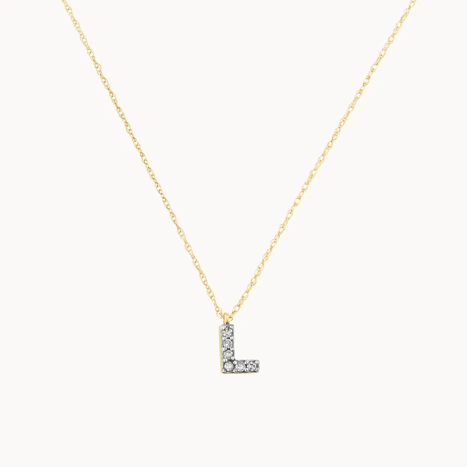 Discount Diamond Letter L Necklace in 10k Gold Best Friend Gifts | Letter Jewellery