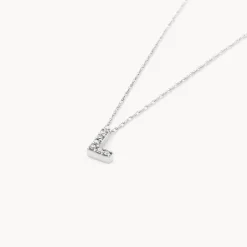 Clearance Diamond Letter L Necklace in Silver Best Friend Gifts | Letter Jewellery