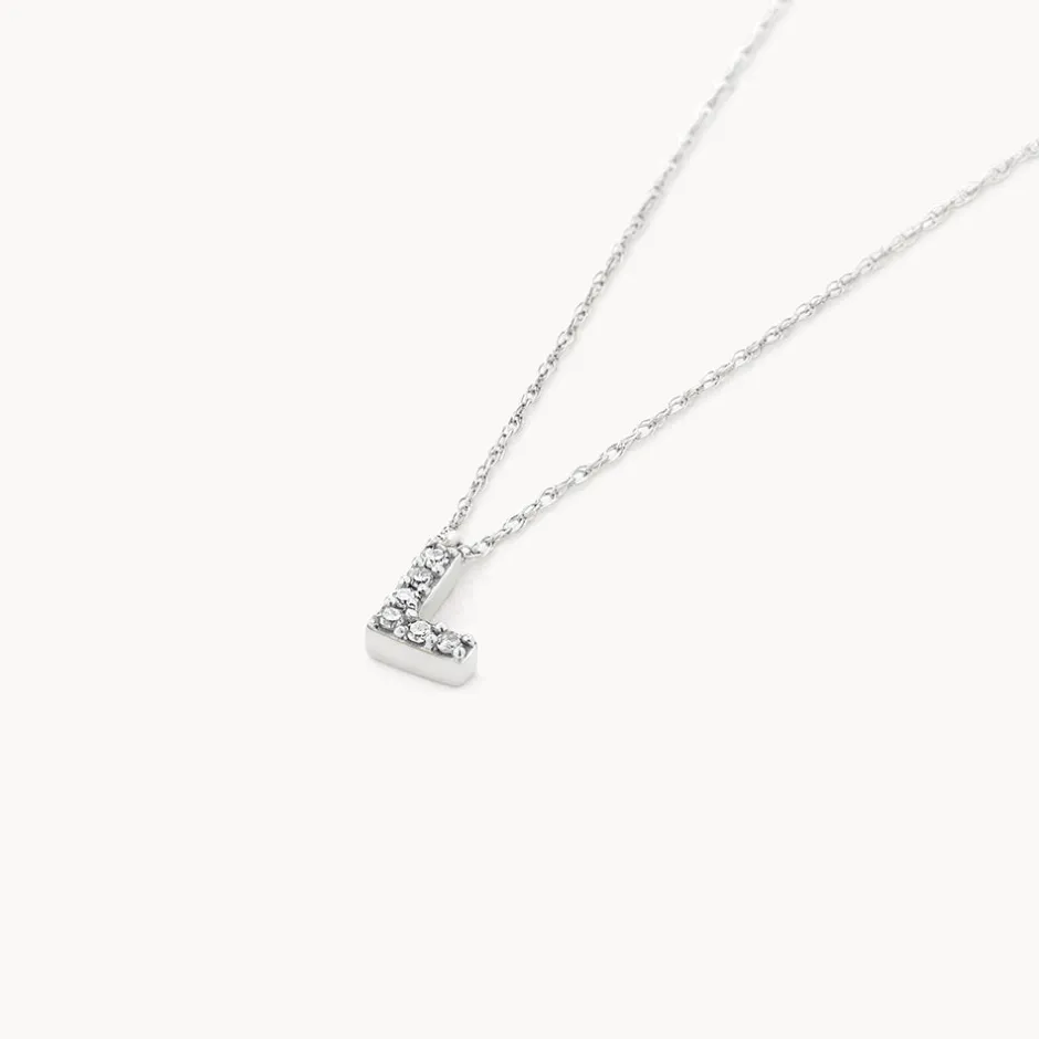 Clearance Diamond Letter L Necklace in Silver Best Friend Gifts | Letter Jewellery