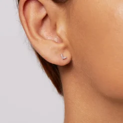 Hot Diamond Letter L Single Stud Earring in Silver Letter Jewellery | Natural Diamonds