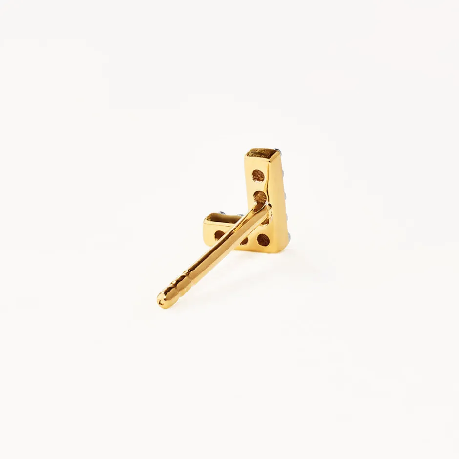 Online Diamond Letter L Single Stud Earring in 10k Gold Letter Jewellery | Natural Diamonds