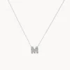 Best Diamond Letter M Necklace in Silver Best Friend Gifts | Letter Jewellery
