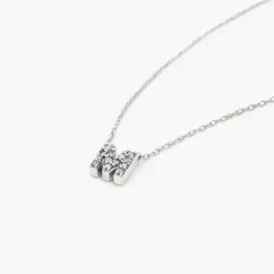 Best Diamond Letter M Necklace in Silver Best Friend Gifts | Letter Jewellery