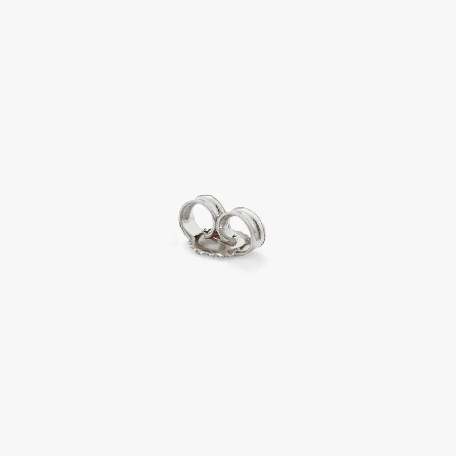 New Diamond Letter M Single Stud Earring in Silver Letter Jewellery | Natural Diamonds