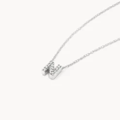 Sale Diamond Letter N Necklace in Silver Letter Jewellery | Natural Diamonds