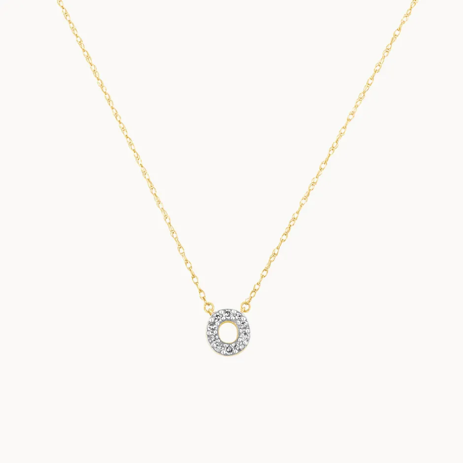 Sale Diamond Letter O Necklace in 10k Gold Letter Jewellery | Natural Diamonds