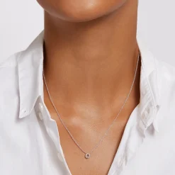 Clearance Diamond Letter O Necklace in Silver Letter Jewellery | Natural Diamonds