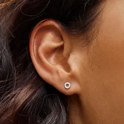 Online Diamond Letter O Single Stud Earring in 10k Gold Letter Jewellery | Natural Diamonds