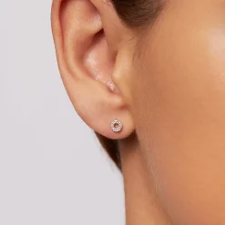 Fashion Diamond Letter O Single Stud Earring in Silver Letter Jewellery | Natural Diamonds