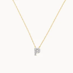 Sale Diamond Letter P Necklace in 10k Gold Letter Jewellery | Natural Diamonds