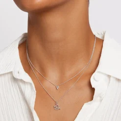 Hot Diamond Letter P Necklace in Silver Letter Jewellery | Natural Diamonds