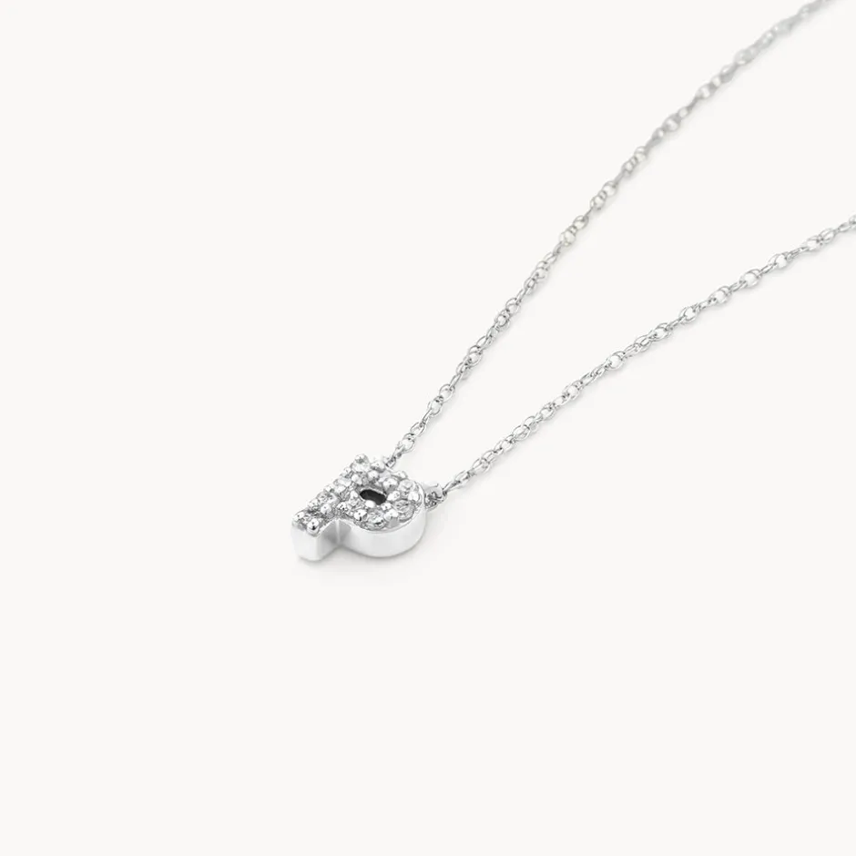Hot Diamond Letter P Necklace in Silver Letter Jewellery | Natural Diamonds
