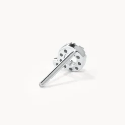 New Diamond Letter Q Single Stud Earring in Silver Letter Jewellery | Natural Diamonds