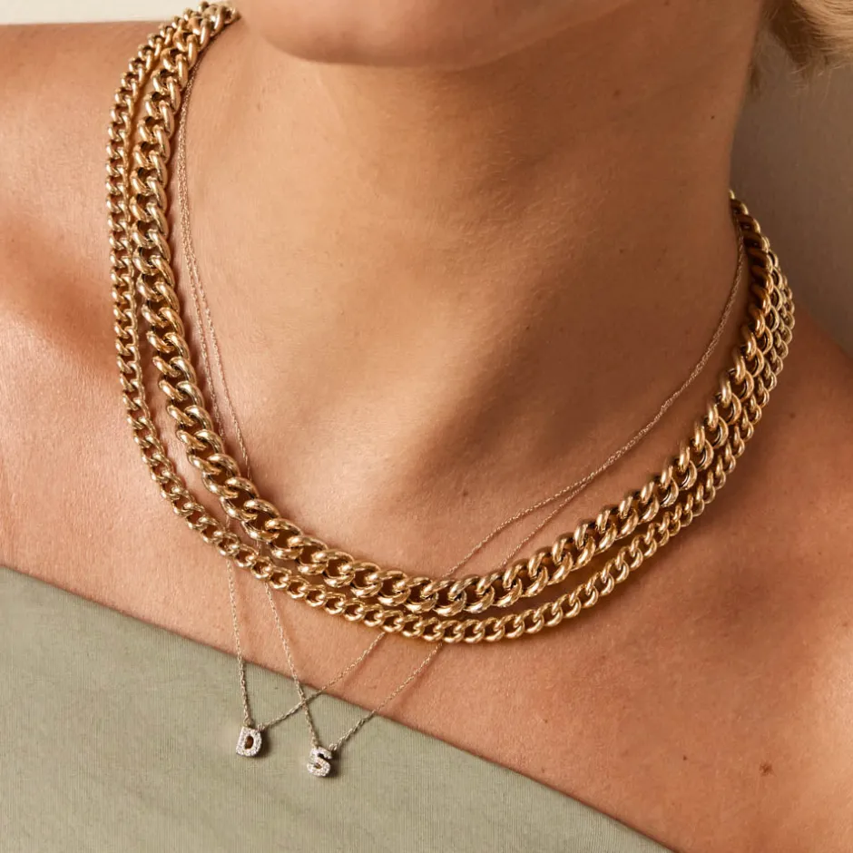 Hot Diamond Letter S Necklace in 10k Gold Letter Jewellery | Natural Diamonds