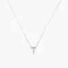 Hot Diamond Letter T Necklace in Silver Letter Jewellery | Natural Diamonds