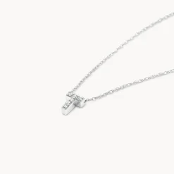 Hot Diamond Letter T Necklace in Silver Letter Jewellery | Natural Diamonds