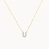Discount Diamond Letter U Necklace in 10k Gold Letter Jewellery | Natural Diamonds