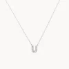 Sale Diamond Letter U Necklace in Silver Letter Jewellery | Natural Diamonds