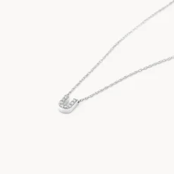 Sale Diamond Letter U Necklace in Silver Letter Jewellery | Natural Diamonds