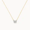 Clearance Diamond Letter W Necklace in 10k Gold Letter Jewellery | Natural Diamonds
