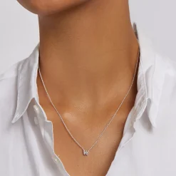 Best Diamond Letter W Necklace in Silver Letter Jewellery | Natural Diamonds
