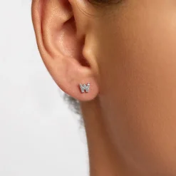 Online Diamond Letter W Single Stud Earring in 10k Gold Letter Jewellery | Natural Diamonds