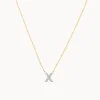 Sale Diamond Letter X Necklace in 10k Gold Letter Jewellery | Natural Diamonds