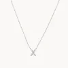 Best Diamond Letter X Necklace in Silver Letter Jewellery | Natural Diamonds