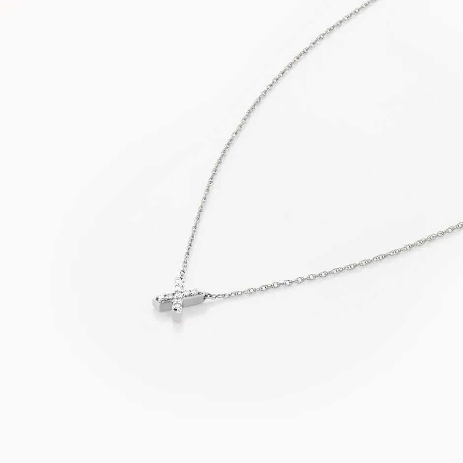 Best Diamond Letter X Necklace in Silver Letter Jewellery | Natural Diamonds