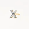 Outlet Diamond Letter X Single Stud Earring in 10k Gold Letter Jewellery | Natural Diamonds