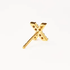 Outlet Diamond Letter X Single Stud Earring in 10k Gold Letter Jewellery | Natural Diamonds