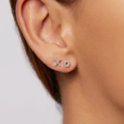New Diamond Letter X Single Stud Earring in Silver Letter Jewellery | Natural Diamonds