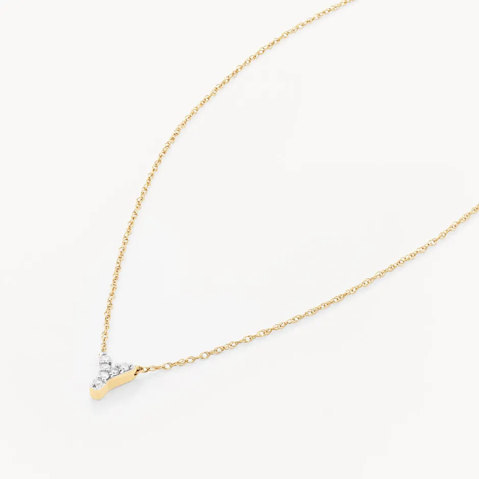 Best Diamond Letter Y Necklace in 10k Gold Letter Jewellery | Natural Diamonds
