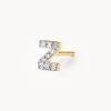 Hot Diamond Letter Z Single Stud Earring in 10k Gold Letter Jewellery | Natural Diamonds