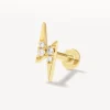 Outlet Diamond Lightning Bolt Helix Single Stud Earring in 10k Gold Symbolic Jewellery | Natural Diamonds