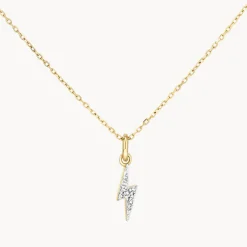 Discount Diamond Lightning Bolt Necklace in 10k Gold Symbolic Jewellery | Natural Diamonds