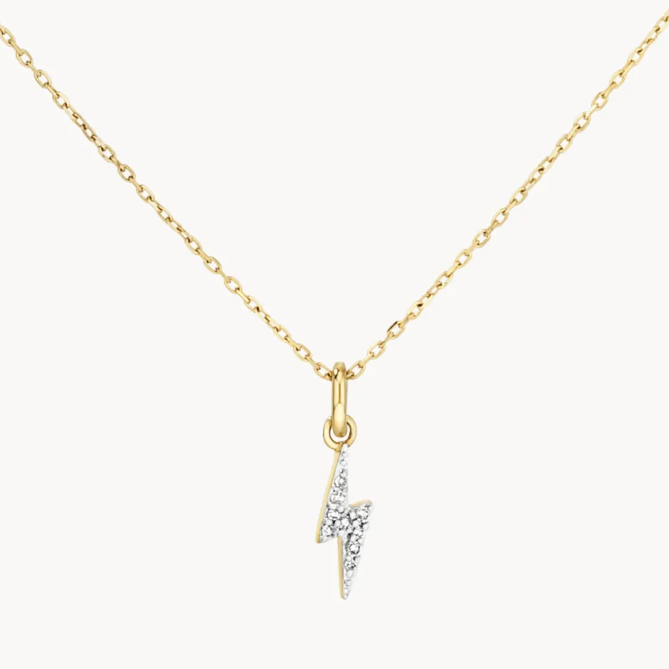 Discount Diamond Lightning Bolt Necklace in 10k Gold Symbolic Jewellery | Natural Diamonds
