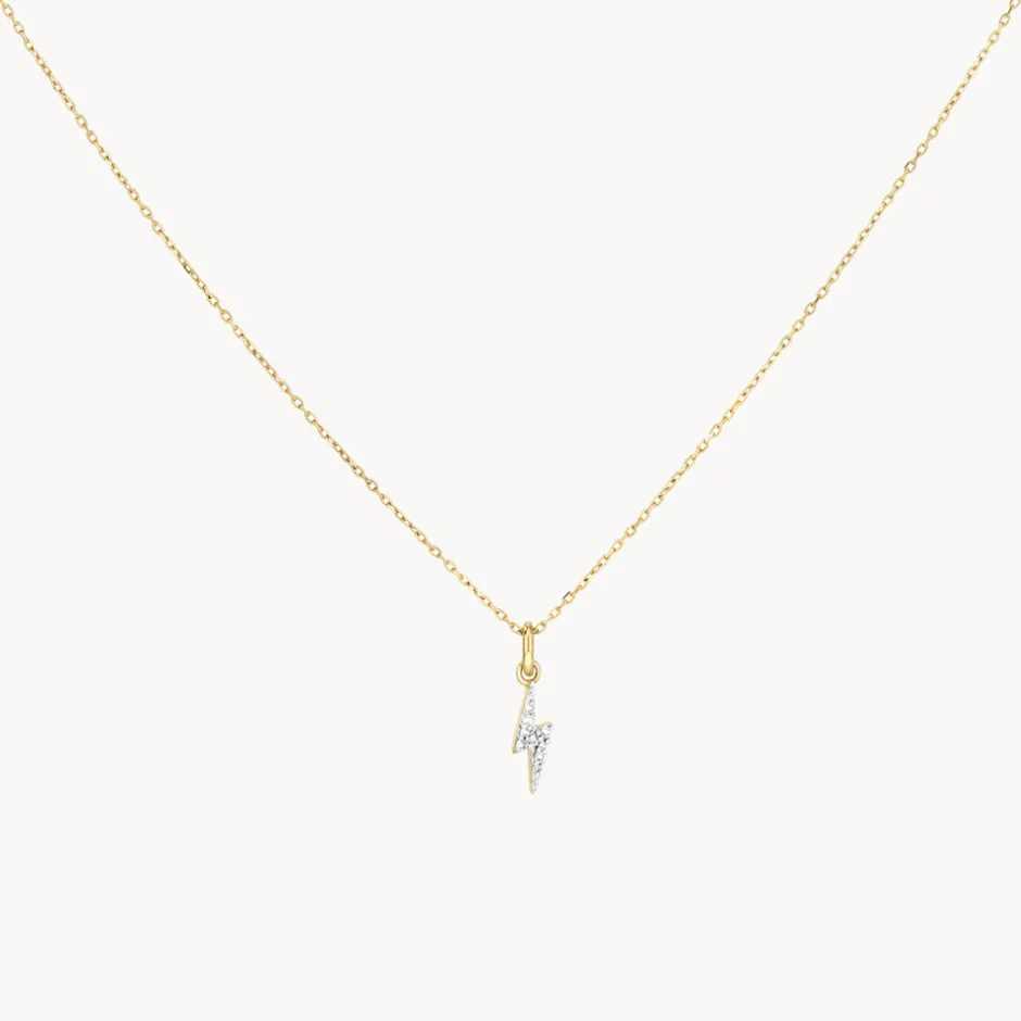 Discount Diamond Lightning Bolt Necklace in 10k Gold Symbolic Jewellery | Natural Diamonds