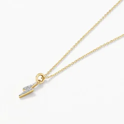 Discount Diamond Lightning Bolt Necklace in 10k Gold Symbolic Jewellery | Natural Diamonds