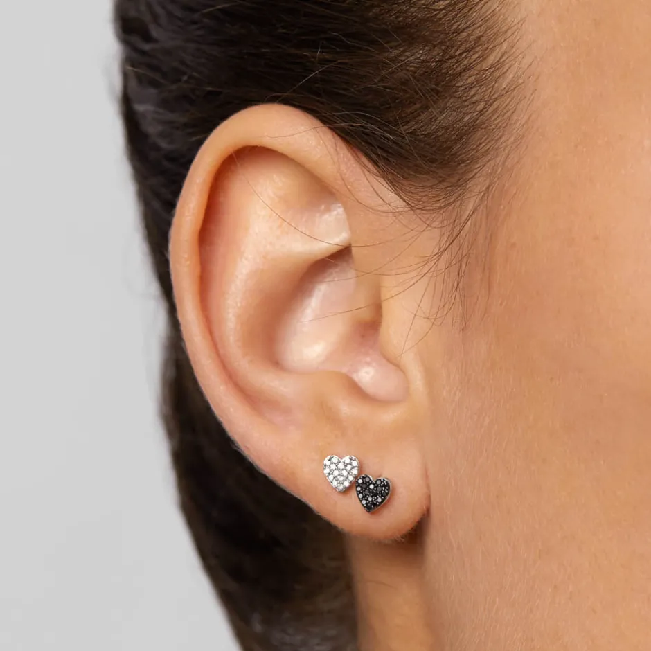 New Diamond Micro Pave Heart Stud Earrings in Silver Best Selling Gifts | Gifts For Her