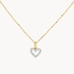 Fashion Diamond Open Heart Necklace in 10k Gold Gifts For Her | Symbolic Jewellery