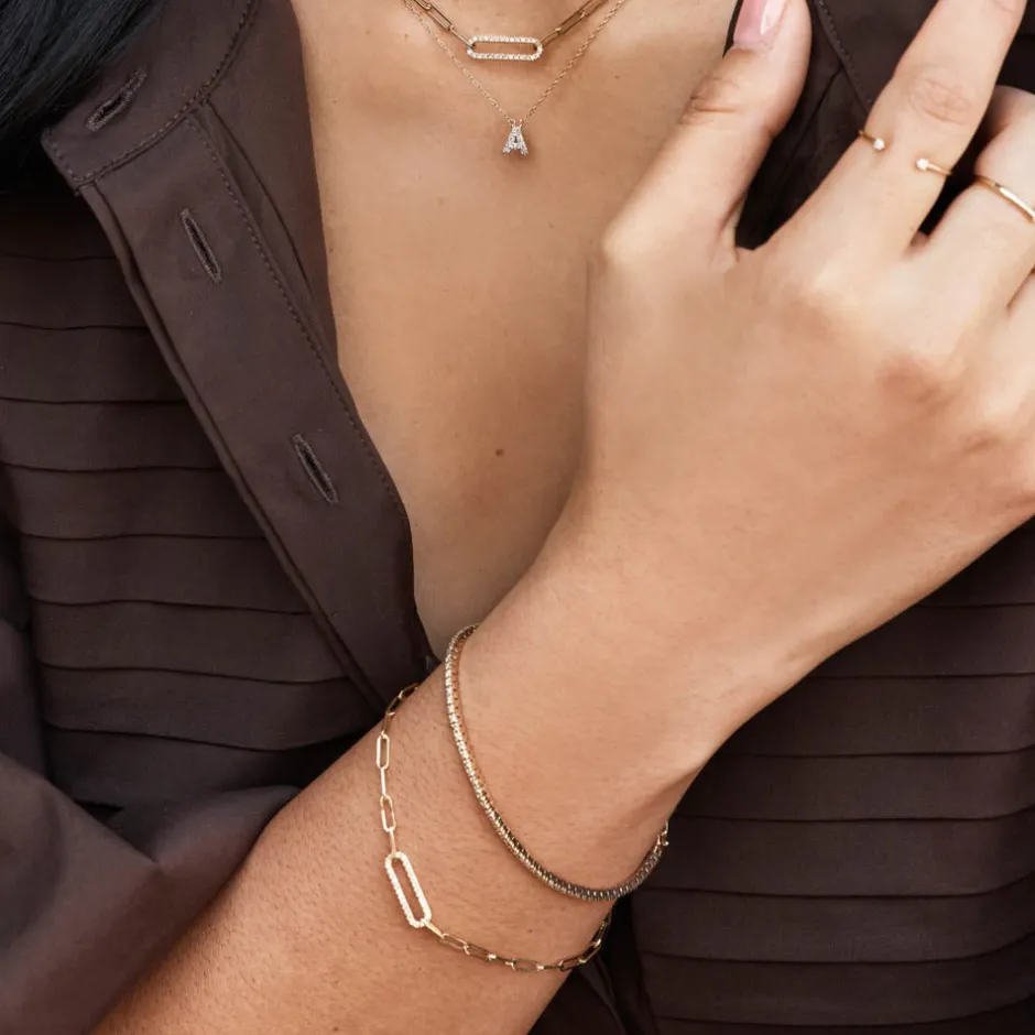 Discount Diamond Paperclip Chain Bracelet in 10k Gold Best Selling Gifts | Gifts For Her