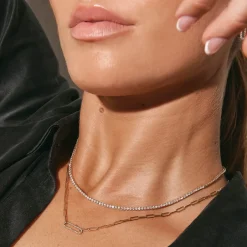 Clearance Diamond Paperclip Chain Necklace in 10k Gold Best Selling Gifts | Gifts For Her