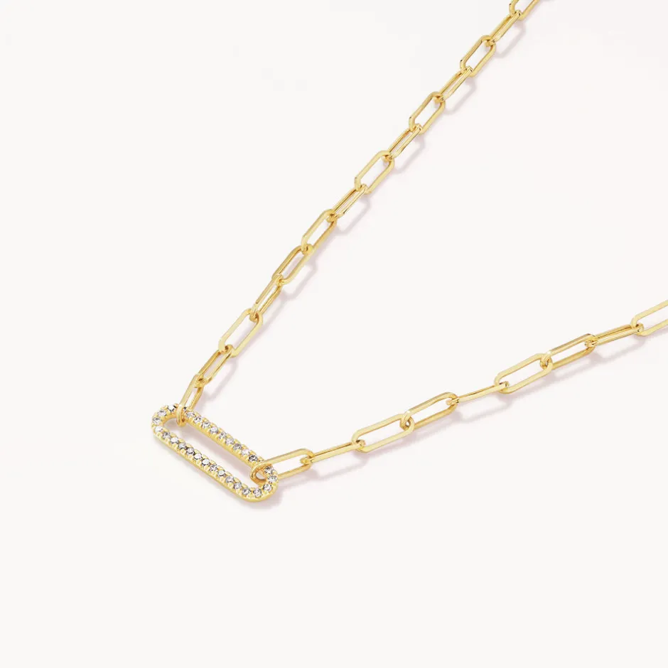 Clearance Diamond Paperclip Chain Necklace in 10k Gold Best Selling Gifts | Gifts For Her