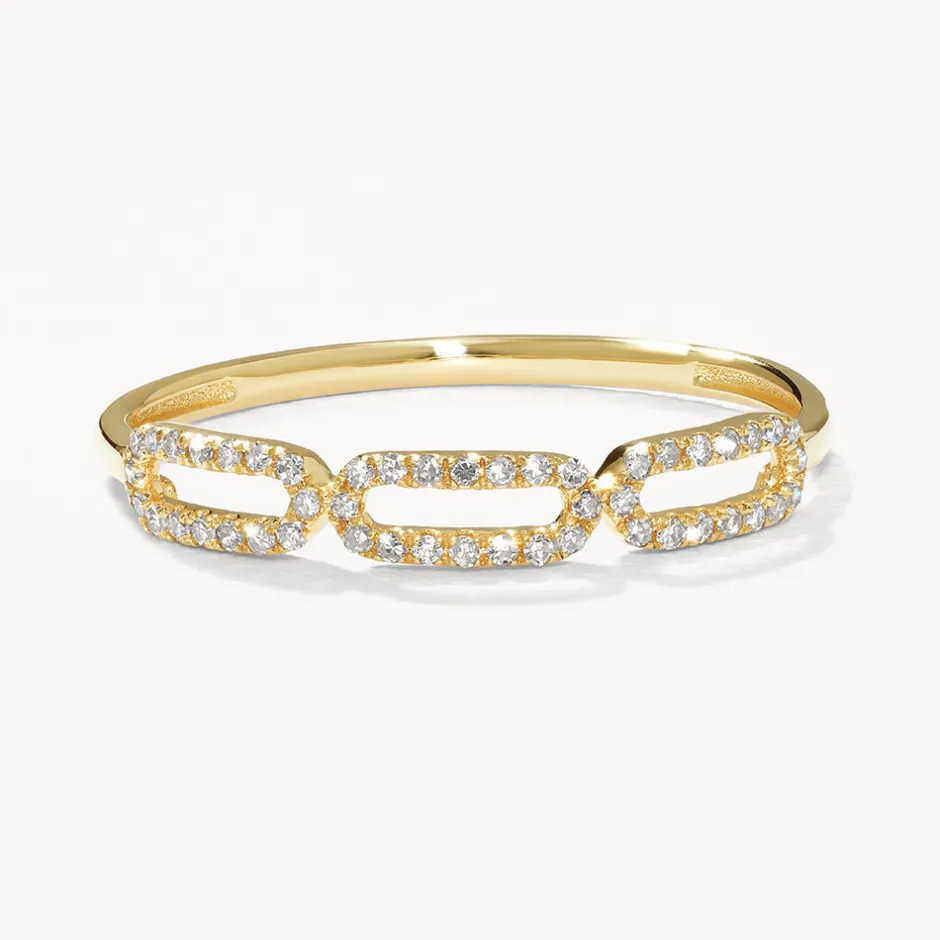 Online Diamond Paperclip Ring in 10k Gold Best Selling Gifts | Under $500