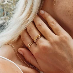 Online Diamond Paperclip Ring in 10k Gold Best Selling Gifts | Under $500