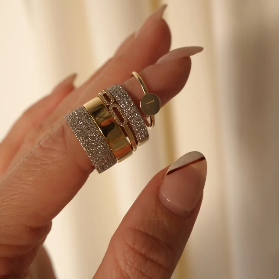 Online Diamond Paperclip Ring in 10k Gold Best Selling Gifts | Under $500