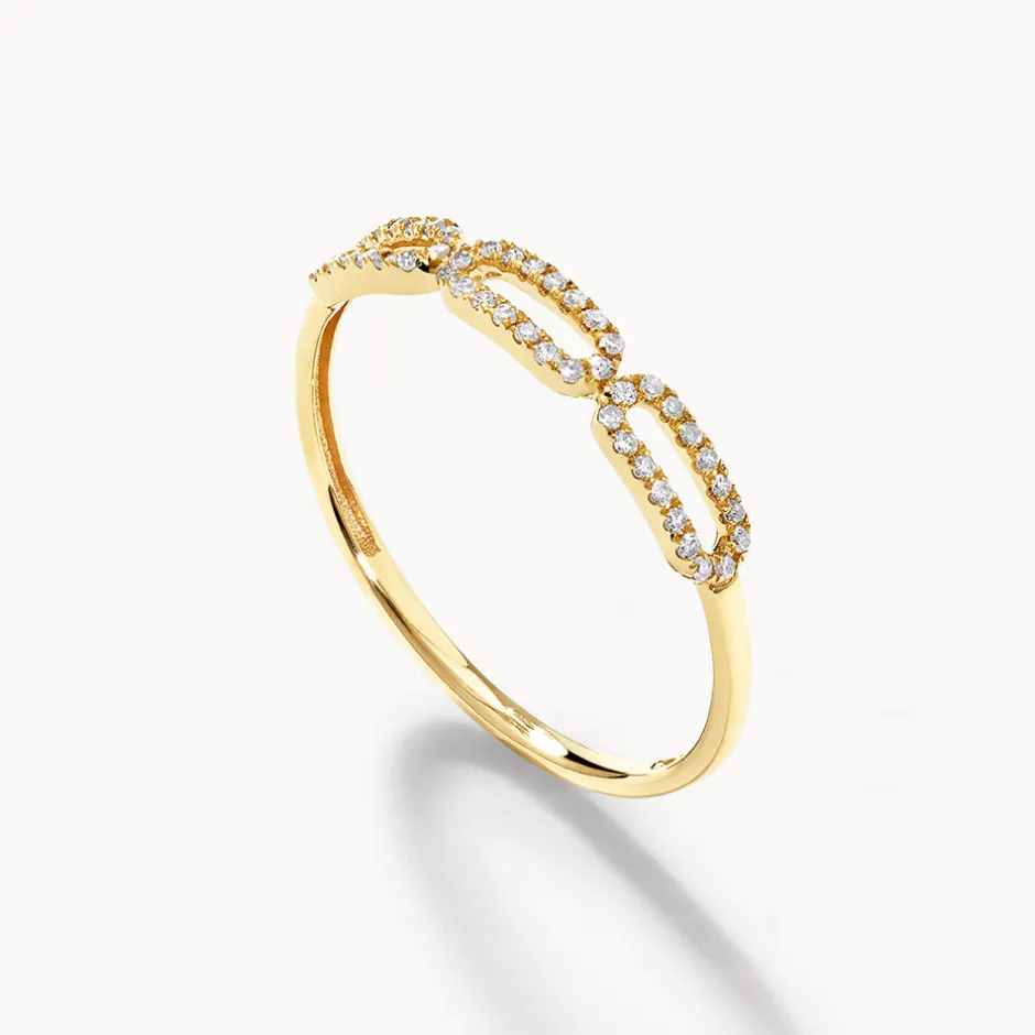 Online Diamond Paperclip Ring in 10k Gold Best Selling Gifts | Under $500