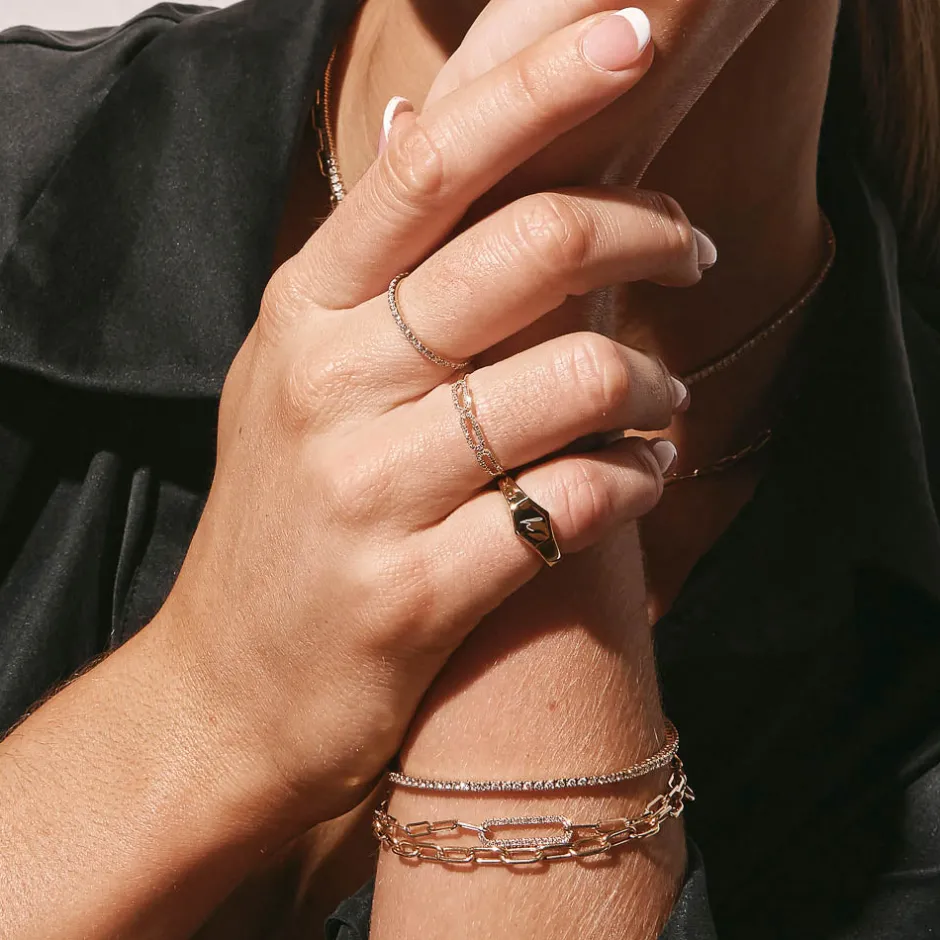 Online Diamond Paperclip Ring in 10k Gold Best Selling Gifts | Under $500